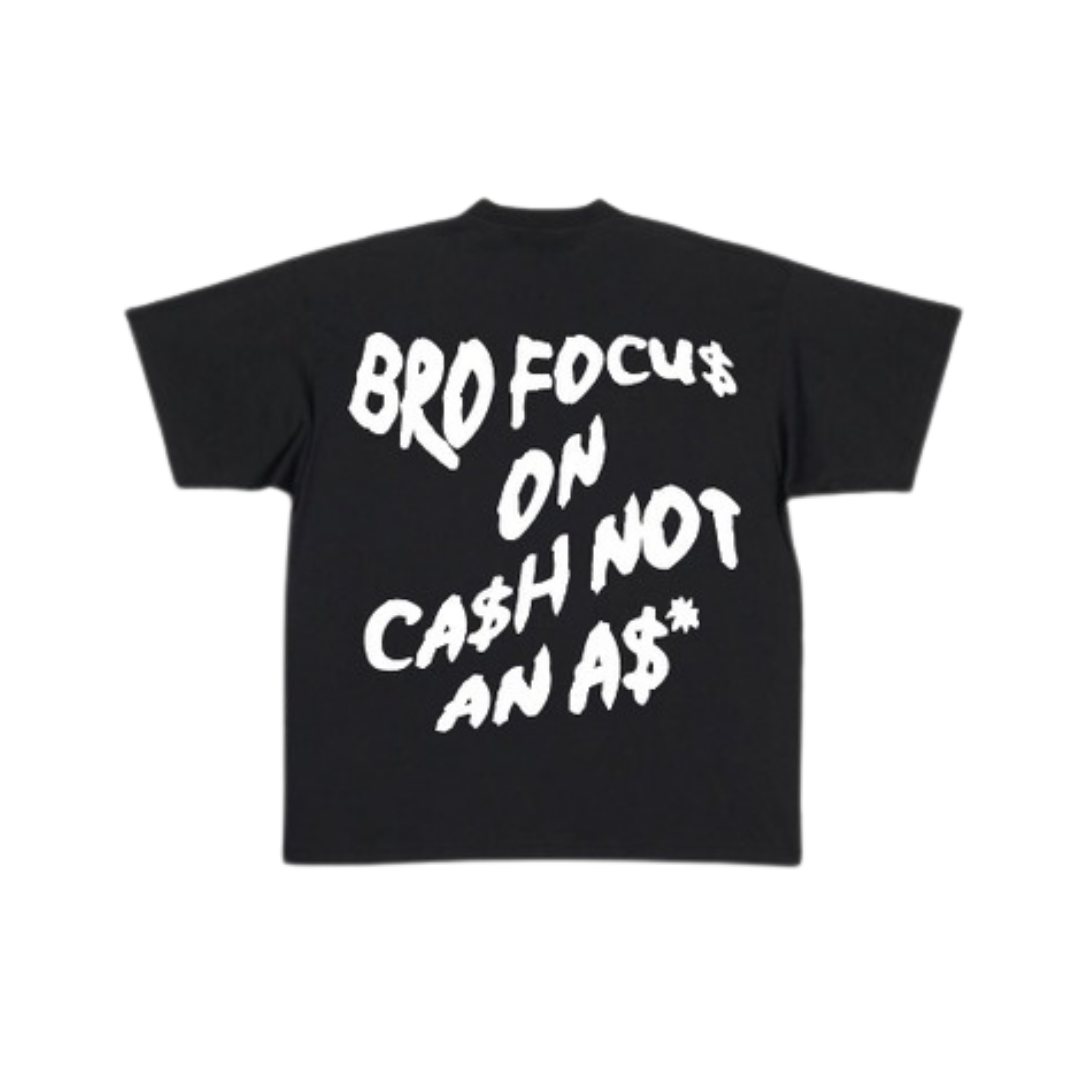Camiseta extragrande negra Focus On Ca$h