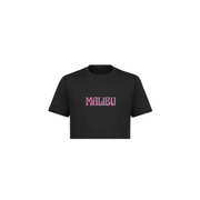 Top corto negro Malibú rosa