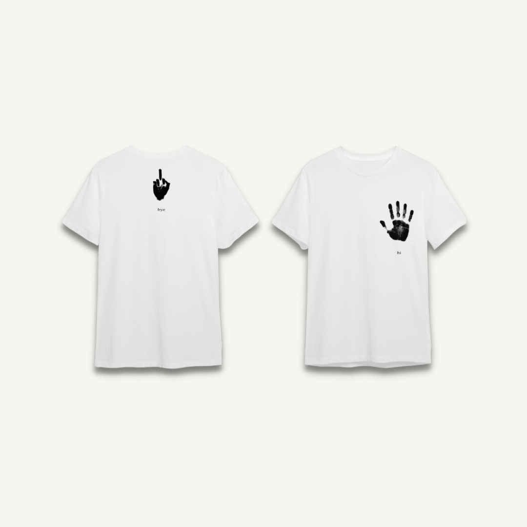 Hi Bye White Slim Tee