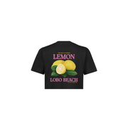 Top corto negro limón