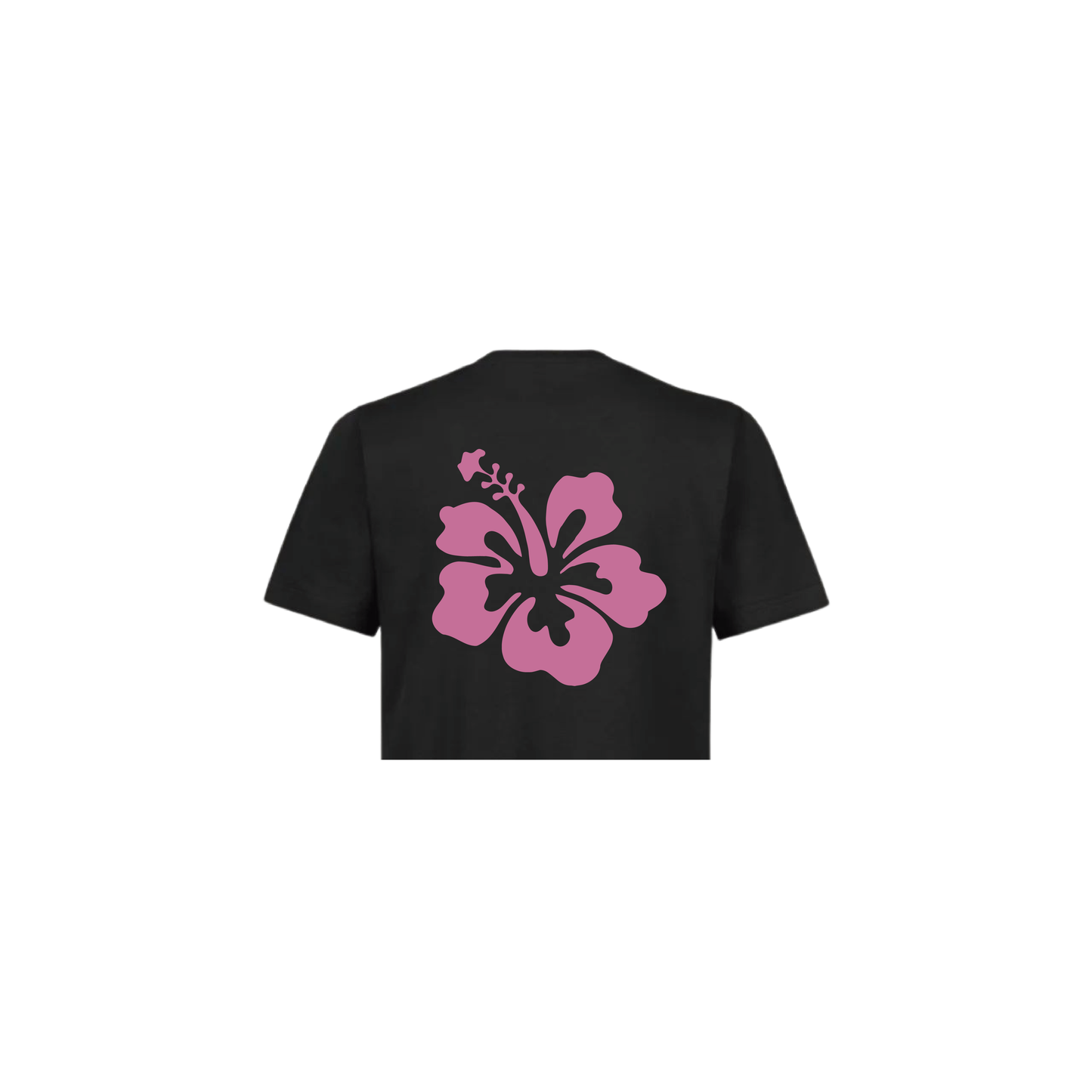 Top corto negro Malibú rosa