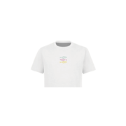 Top corto blanco con pez tricolor