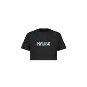 Top corto negro Malibú azul