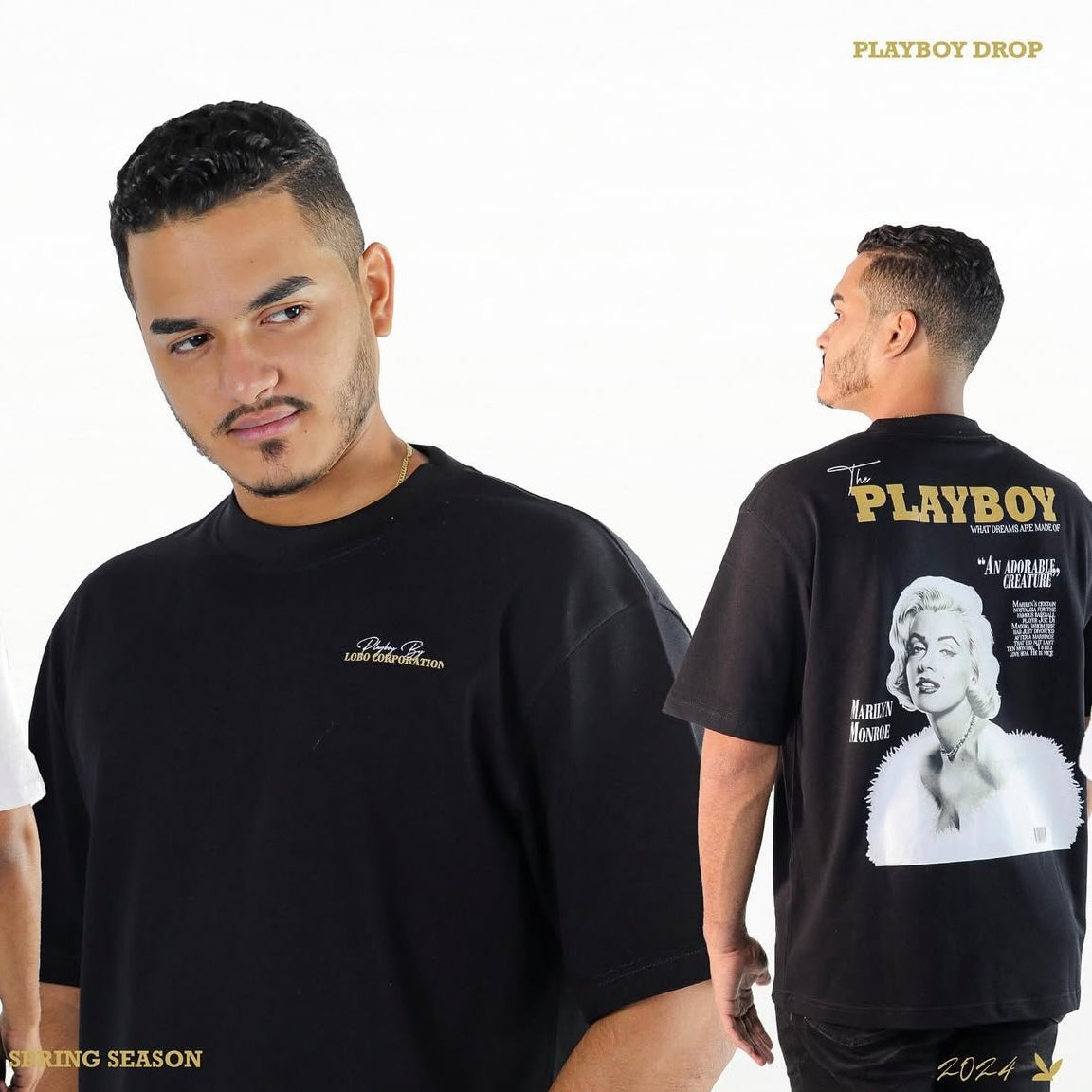 Camiseta extragrande negra con imagen de Marilyn Monroe