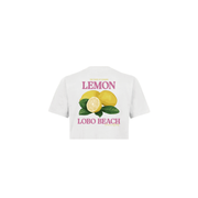 Top corto blanco limón