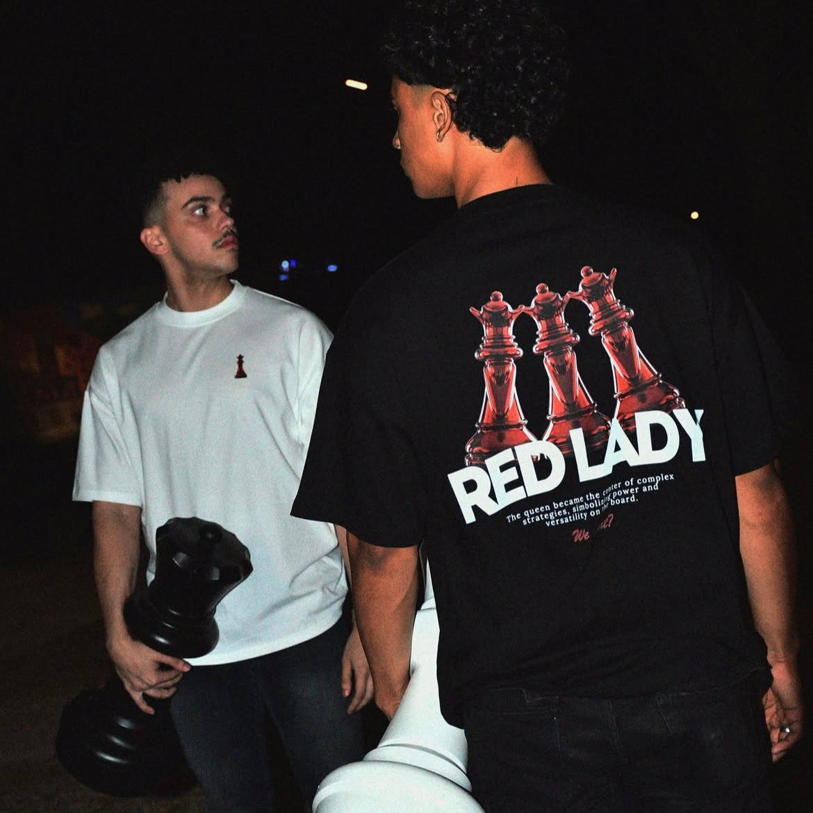 Red Lady White Oversized Tee