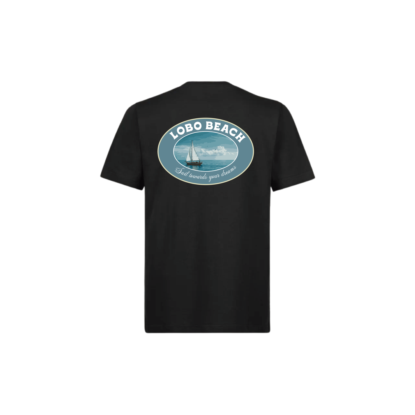 Lobo Beach Sail Black Normal Size Tee