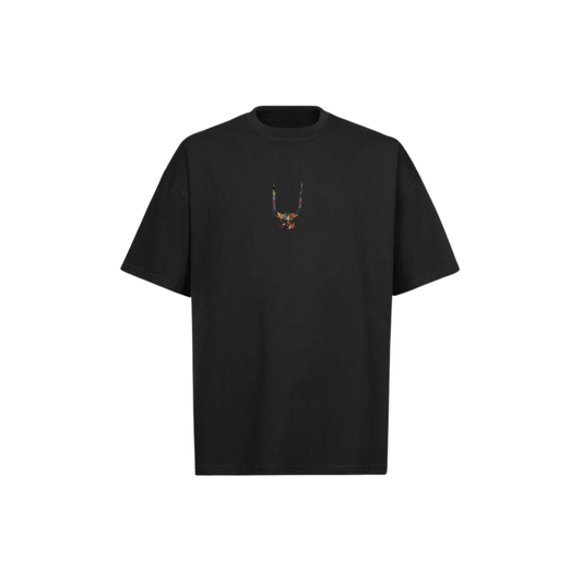 Camiseta negra extragrande tradicional