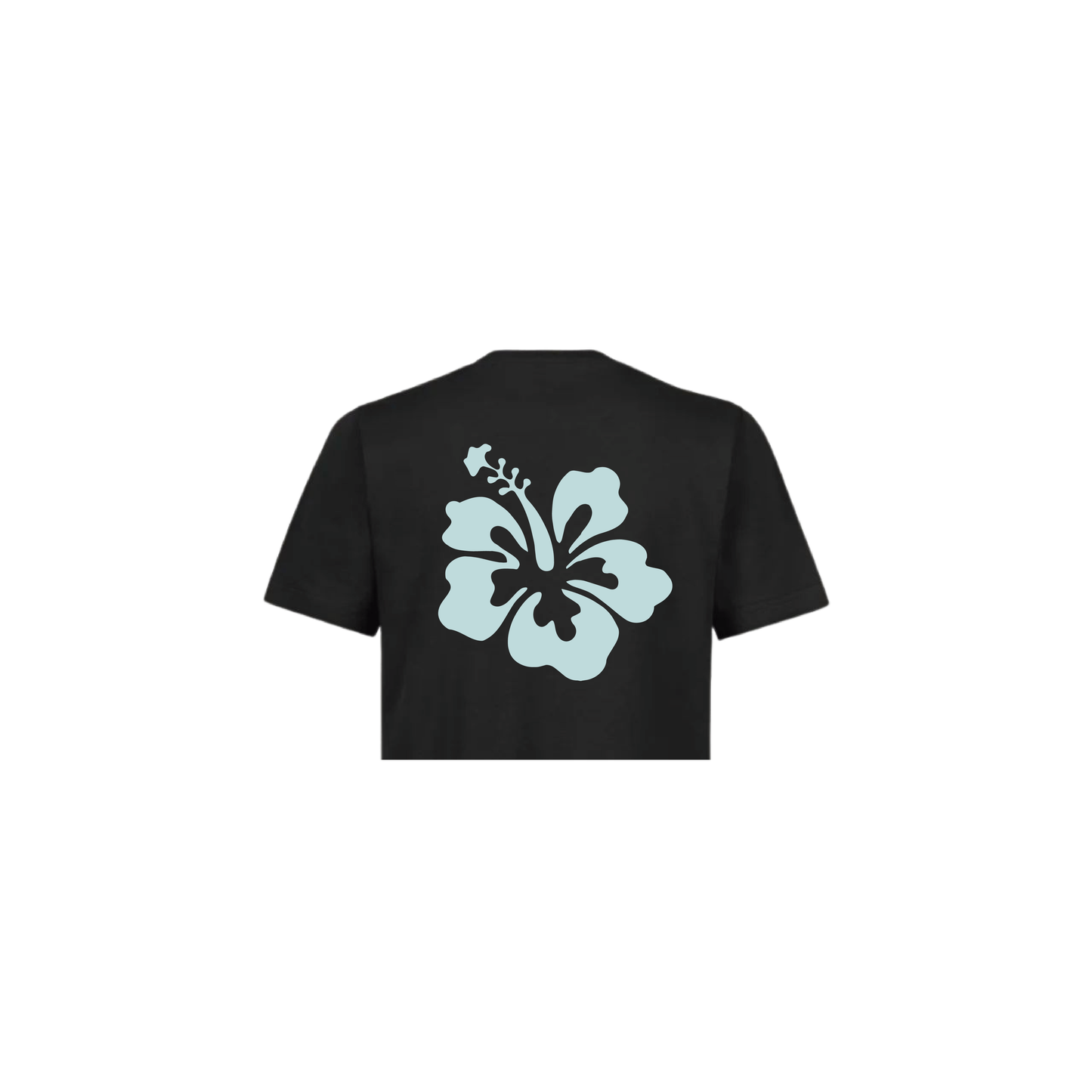 Top corto negro Malibú azul