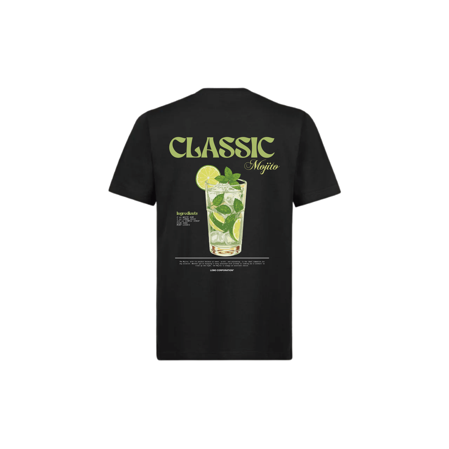 Camiseta negra de talla normal Mojito