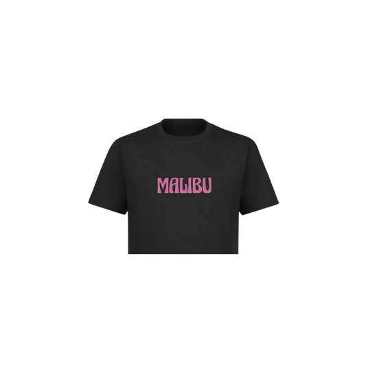 Pink Malibu Black Crop Top