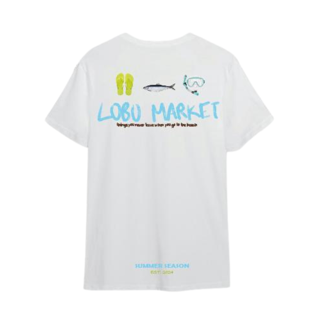 Lobo Market White Normal Size Tee