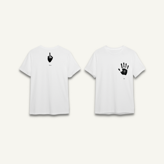 Hi Bye White Slim Tee