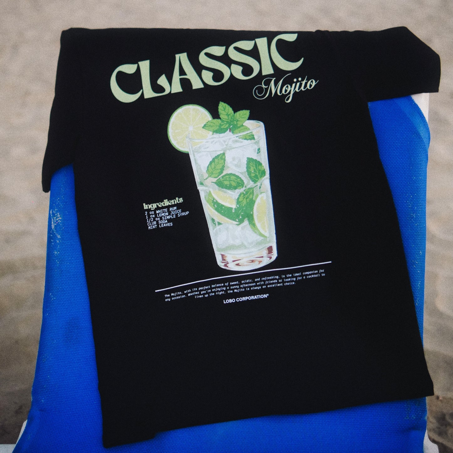 Camiseta negra de talla normal Mojito