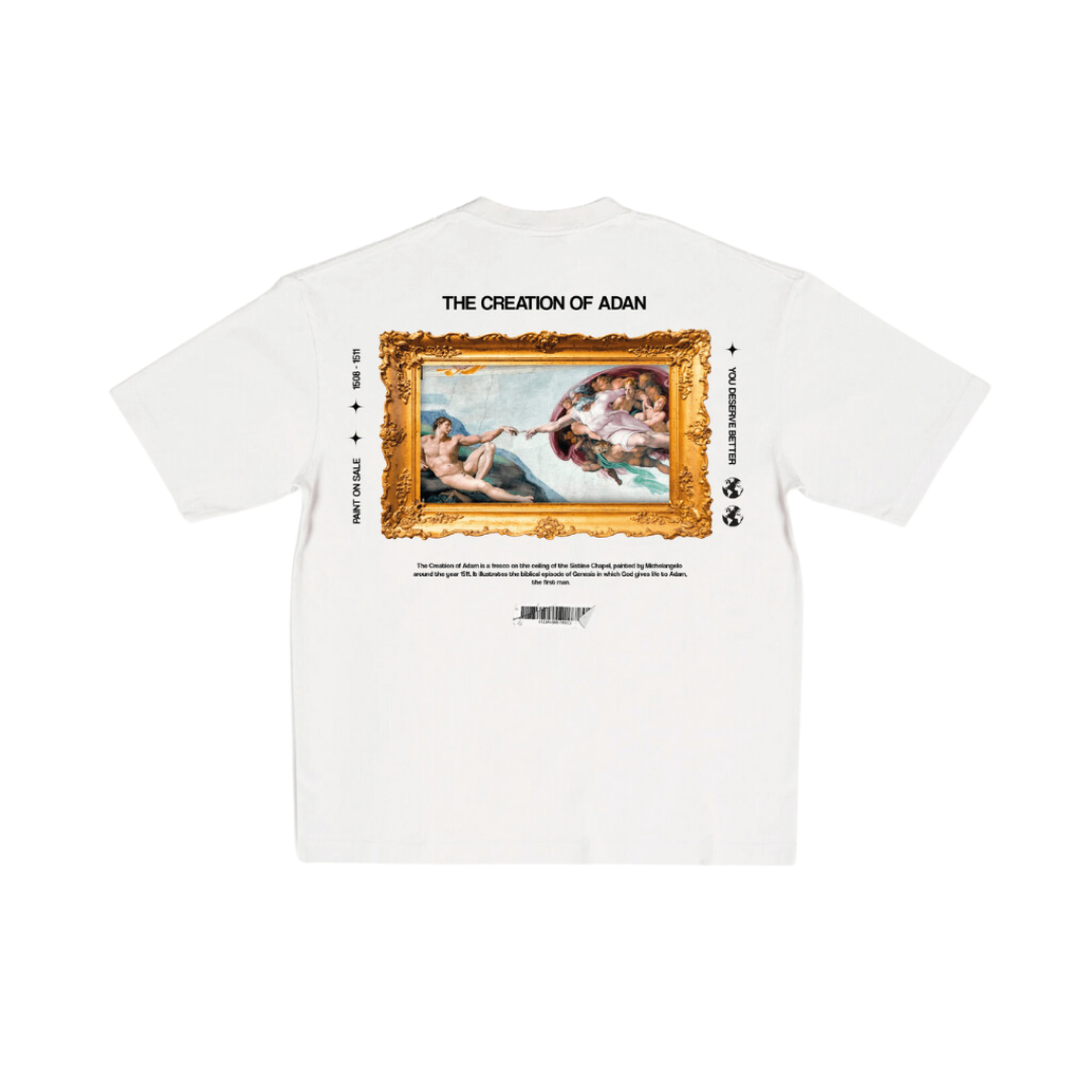 Camiseta extragrande blanca de Adan