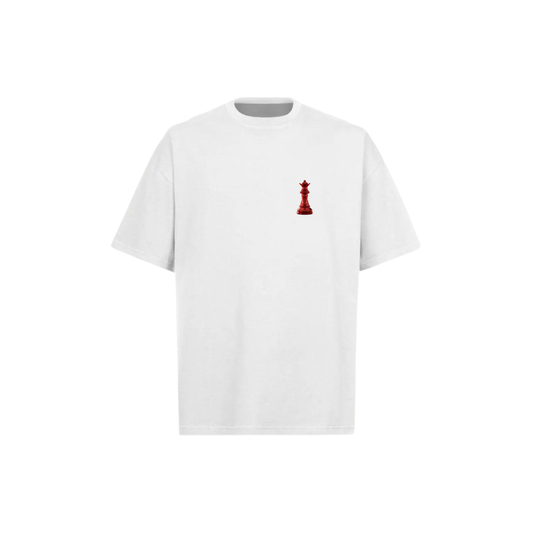 Red Lady White Oversized Tee