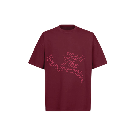 Perspective Burgundy Oversized Tee