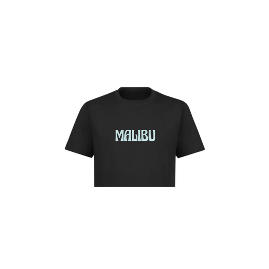 Blue Malibu Black Crop Top