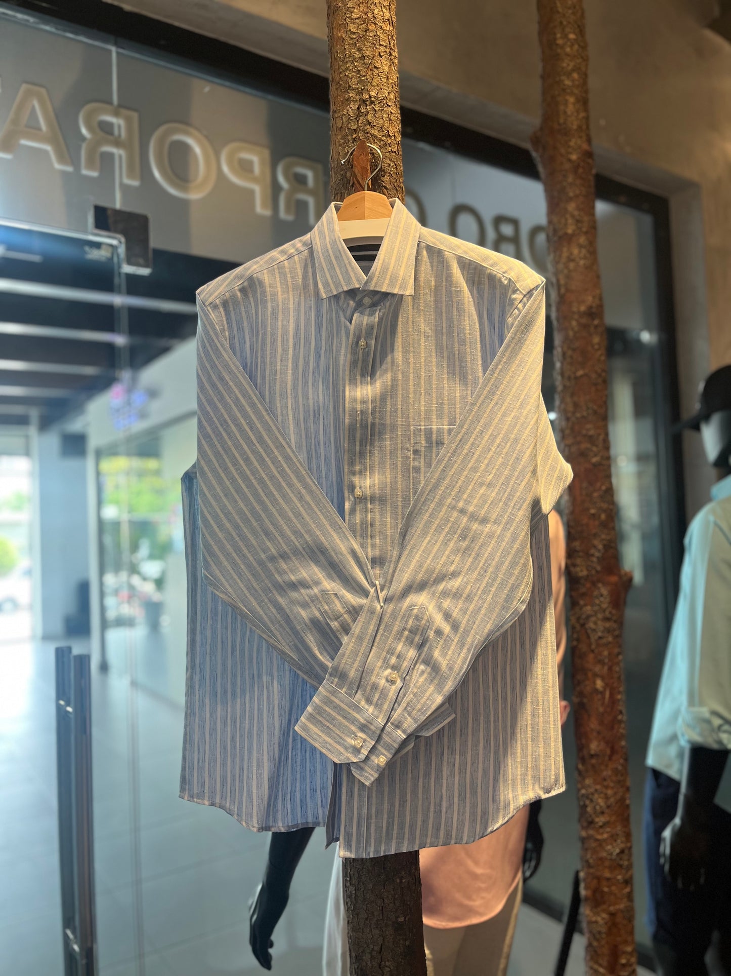 Camisa de lino a rayas