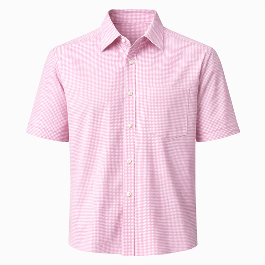 Camisa Rosa con Puntos Blancos