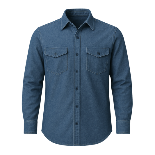 Camisa Estilo Denim Con Tapas