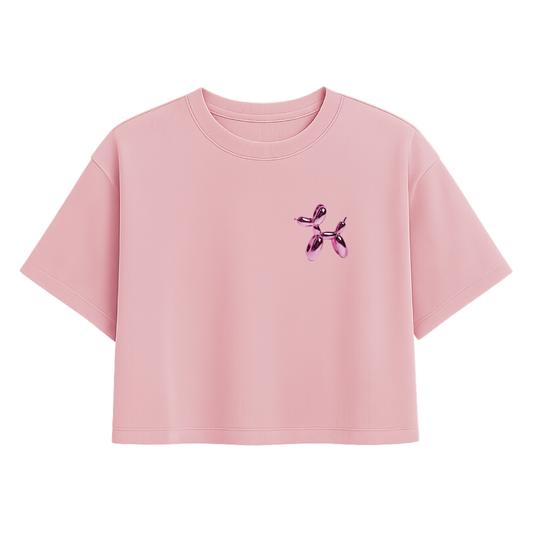 Top corto rosa Wolfbitch